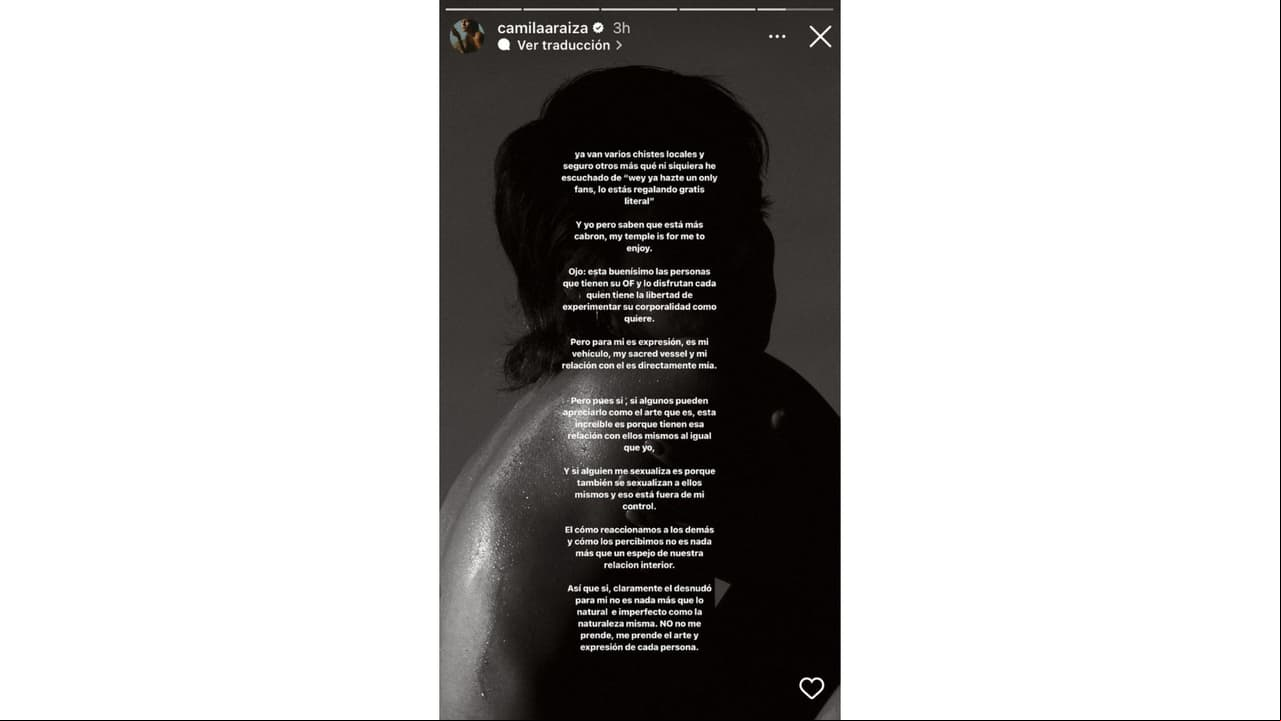 Camila Araiza se pronunció tras sugerencias de que abra su OnlyFans.