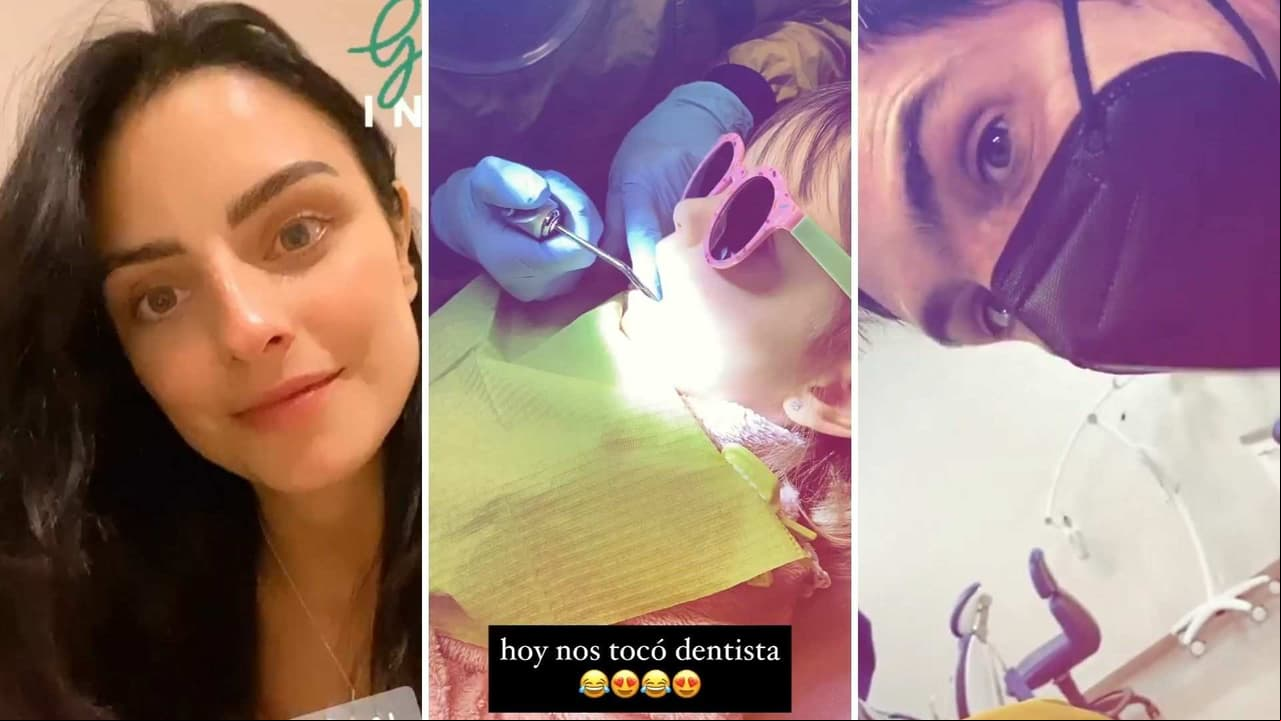 Kailani va al dentista mientras Aislinn Derbez y Mauricio Ochmann la animan para que no tenga miedo