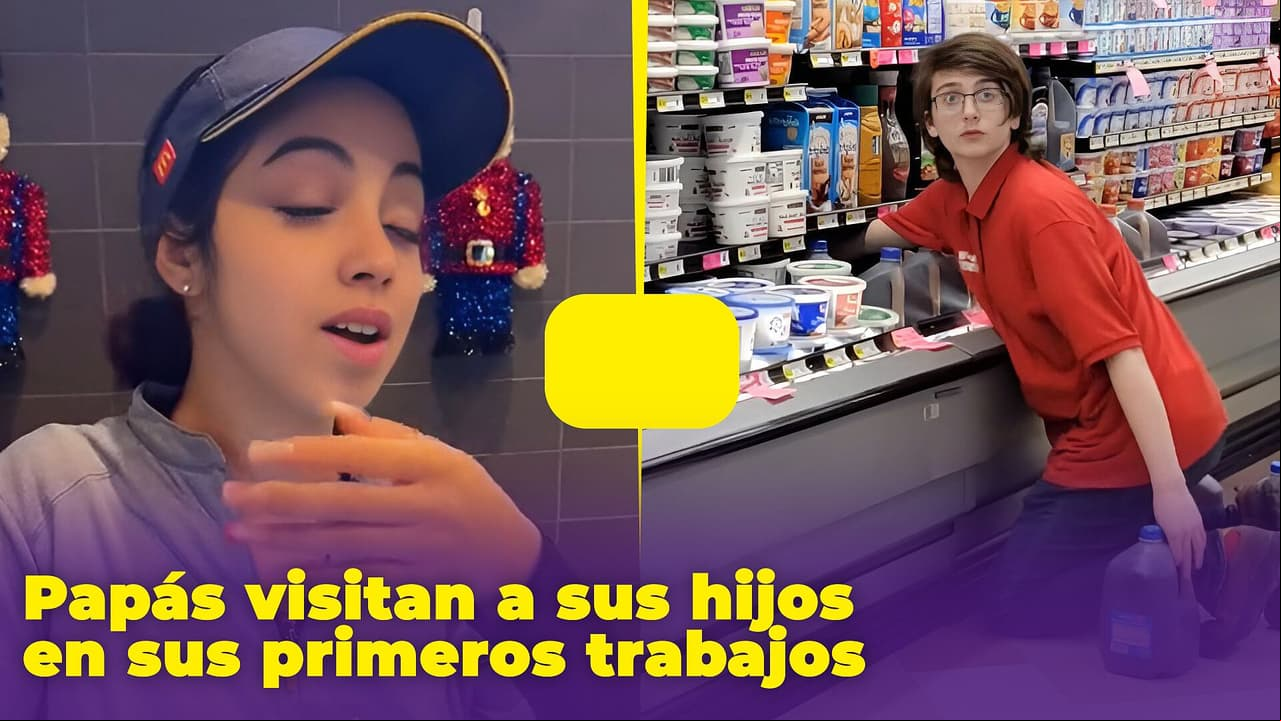 Papás visitan a sus hijos en sus primeros trabajos y sale mal: llegan de sorpresa y los avergüenzan