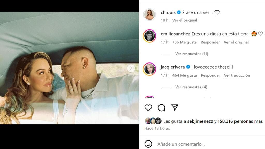 Esta es la publicación que hicieron Chiquis y Emilio Sánchez y que inició especulaciones sobre una supuesta boda en secreto entre ellos.