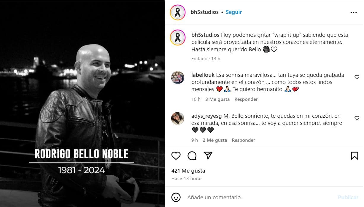 Captura Instagram productora BH5
