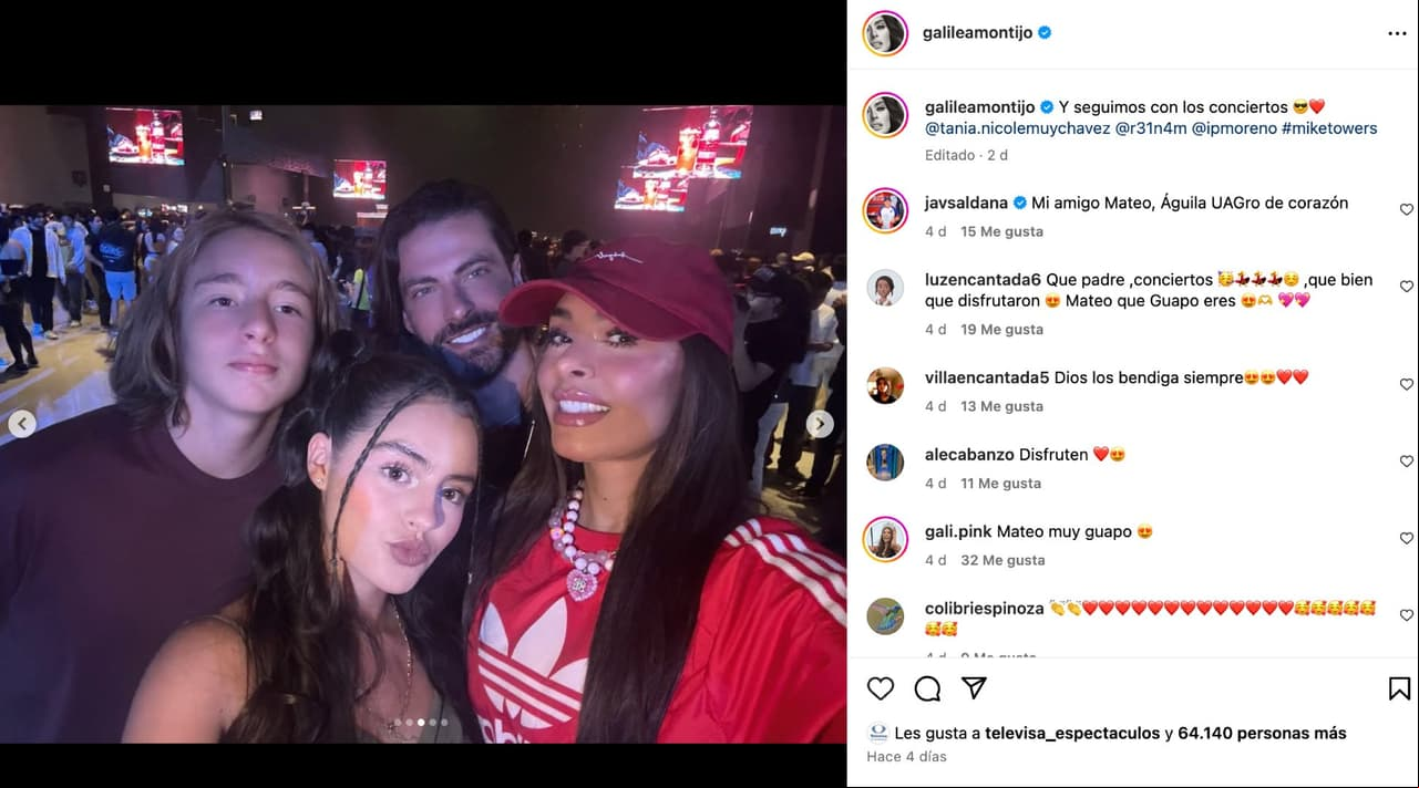 Mateo, Tania Nicole, Galilea Montijo e Isaac Moreno.