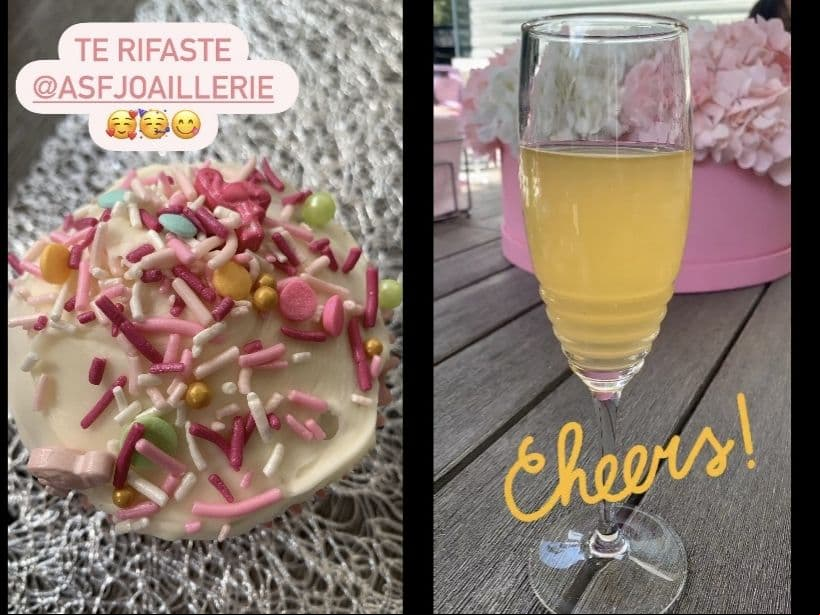 Los arreglos florales, centros de mesa y hasta los cupcakes fueron colocados en este color.