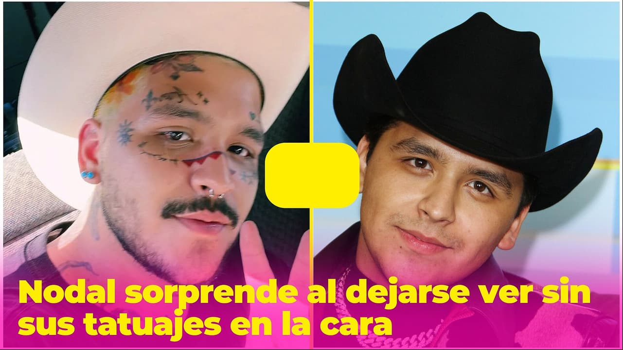 ¿Qué pasó con sus tatuajes? Nodal sorprende al dejarse ver sin nada de tinta en la cara