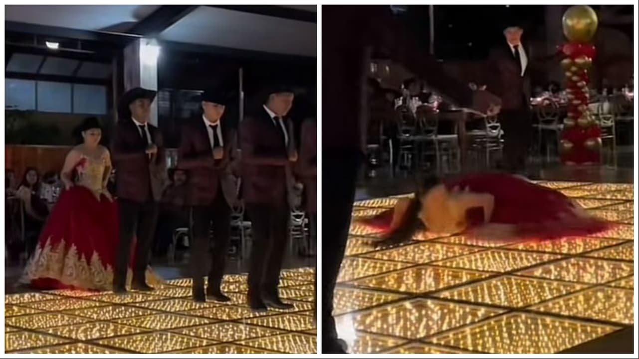Quinceañera sufre trágica caída en la pista antes de bailar su vals: ¿culpan a la mesera?