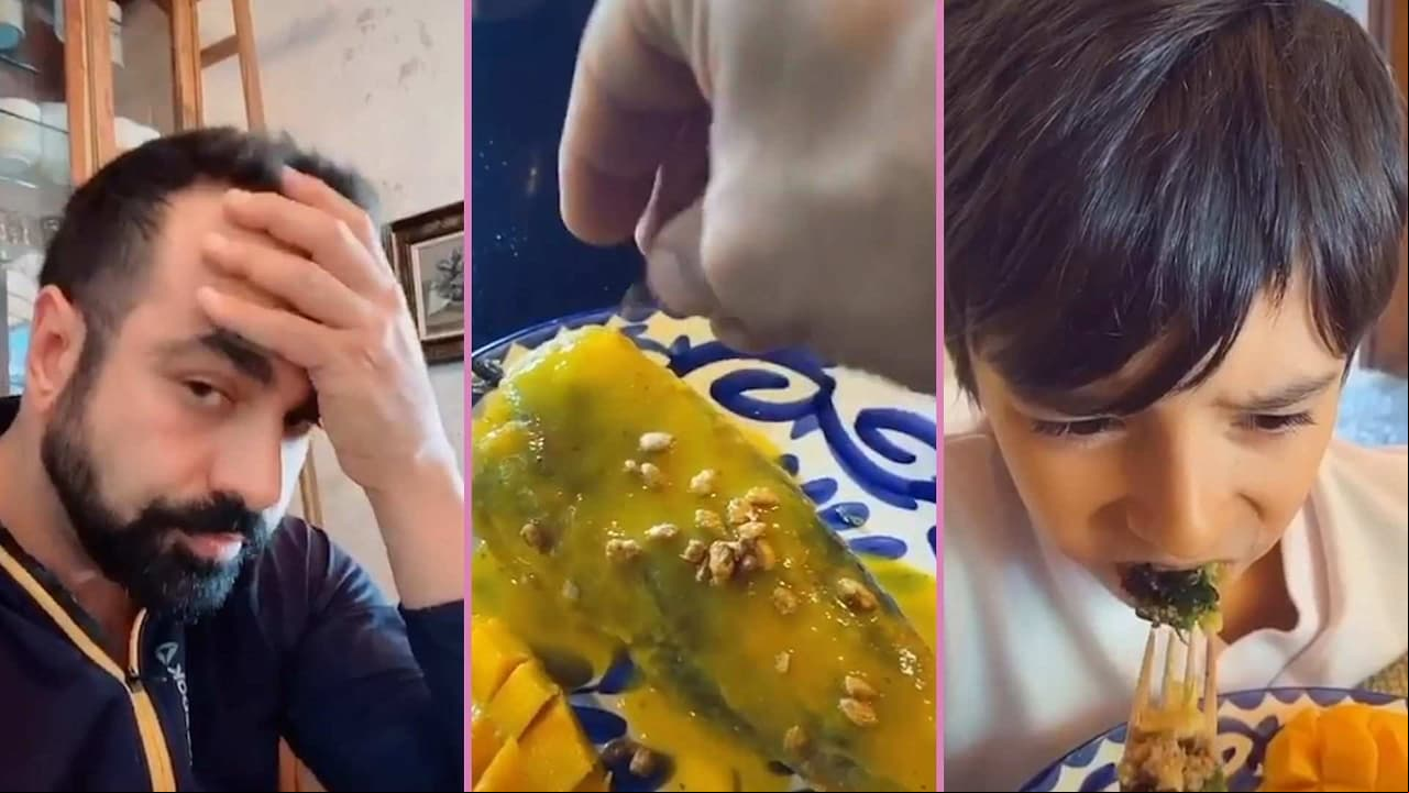 Hijo de Ariel Miramontes le hace el ‘fuchi’ a la comida que con tanto esmero le preparó su papá