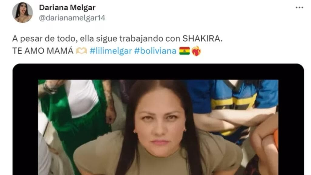Este es el mensaje que apareció en redes sociales en el que la supuesta hija de Lili Melgar afirma que la exniñera presuntamente sigue trabajado con Shakira.