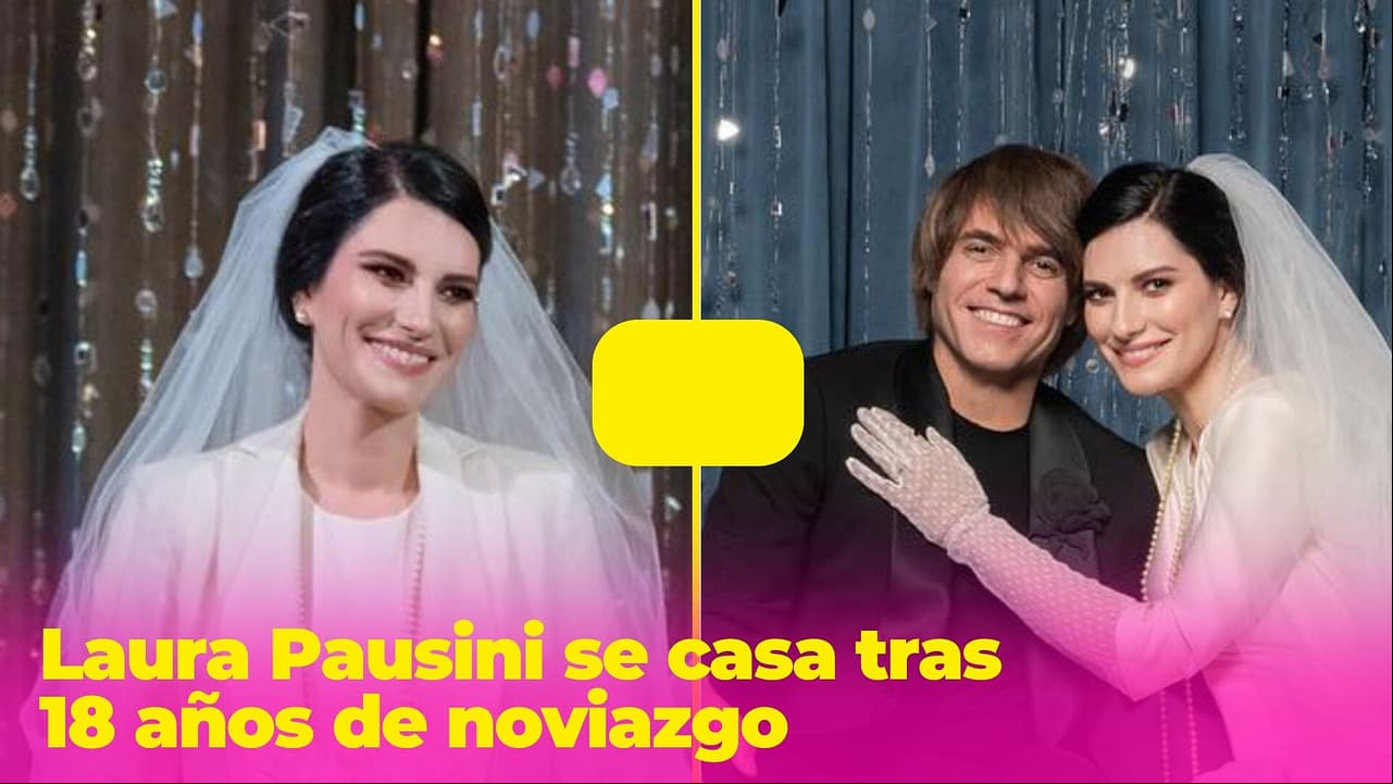 Tras 18 años de noviazgo, Laura Pausini se casa usando un singular vestido que robó las miradas