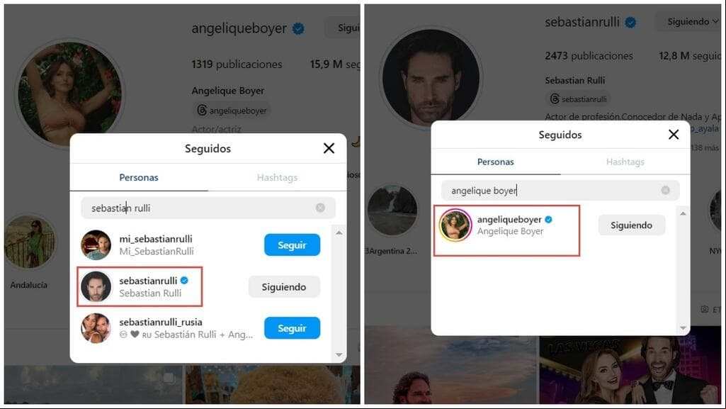 Angelique Boyer y Sebastián Rulli todavía se siguen en Instagram.