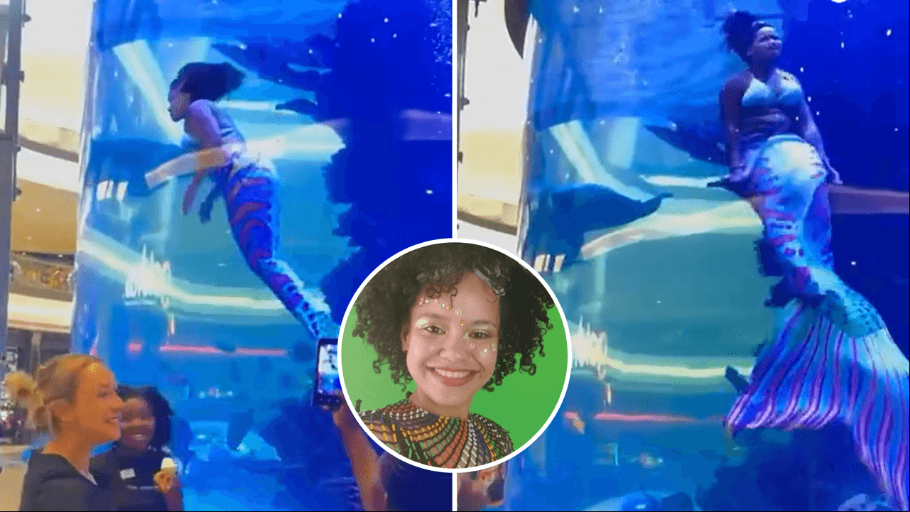 'Sirena' estuvo a punto de ahogarse en pleno show: el angustiante video