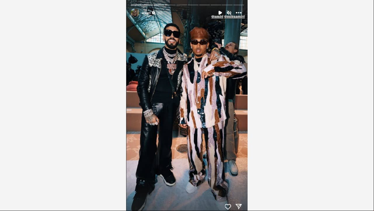Anuel y Ozuna en la semana de la moda en París