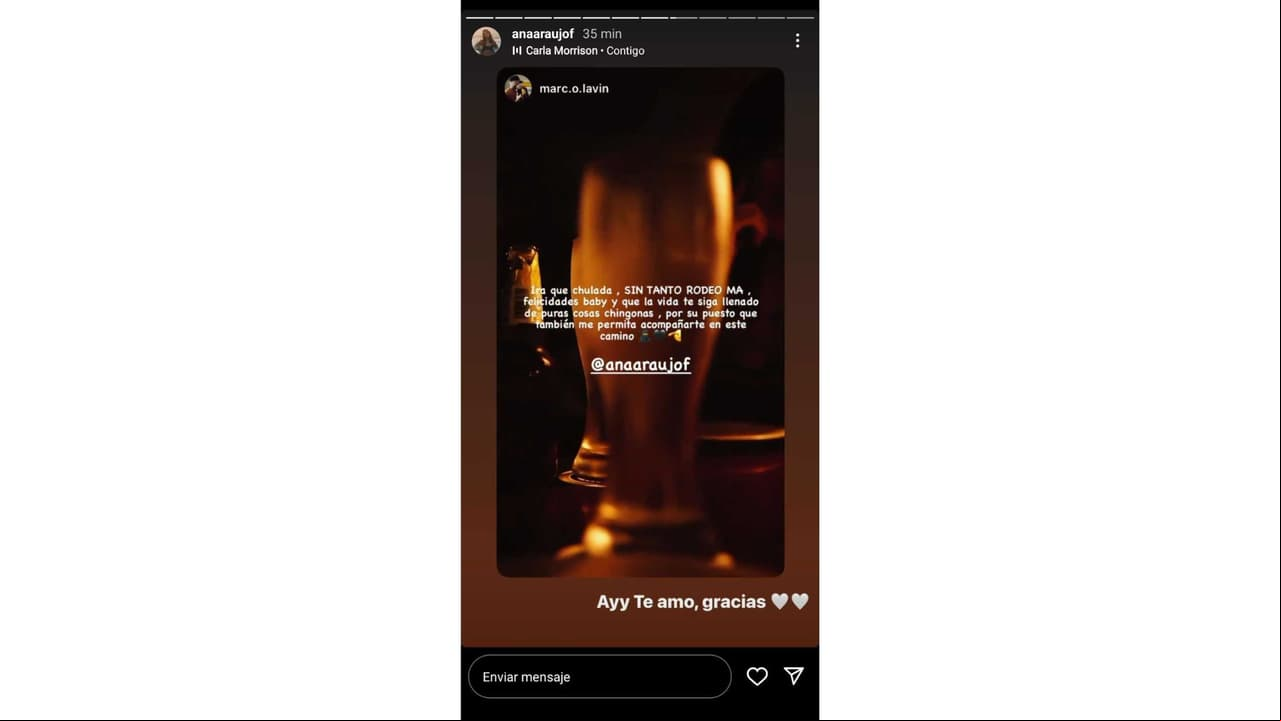 Ana Araujo dijo "te amo" a Marco Lavin.