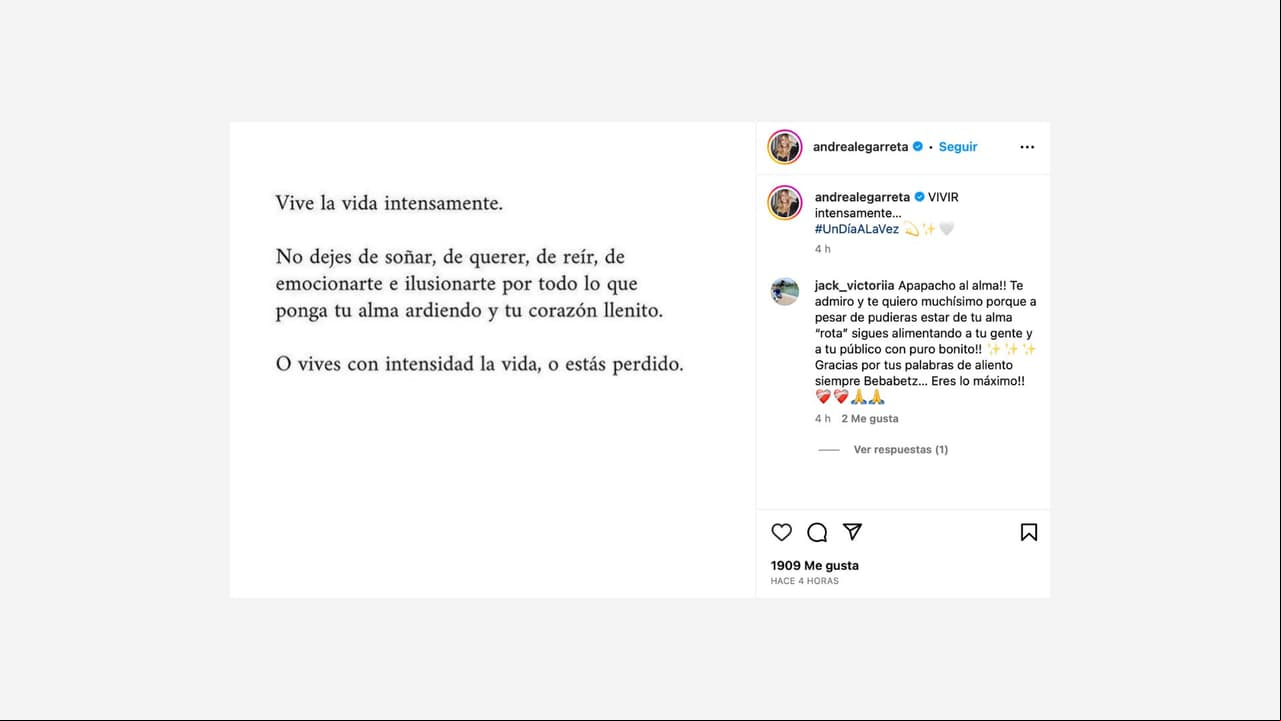 La conductora compartió una reflexión sobre la vida.