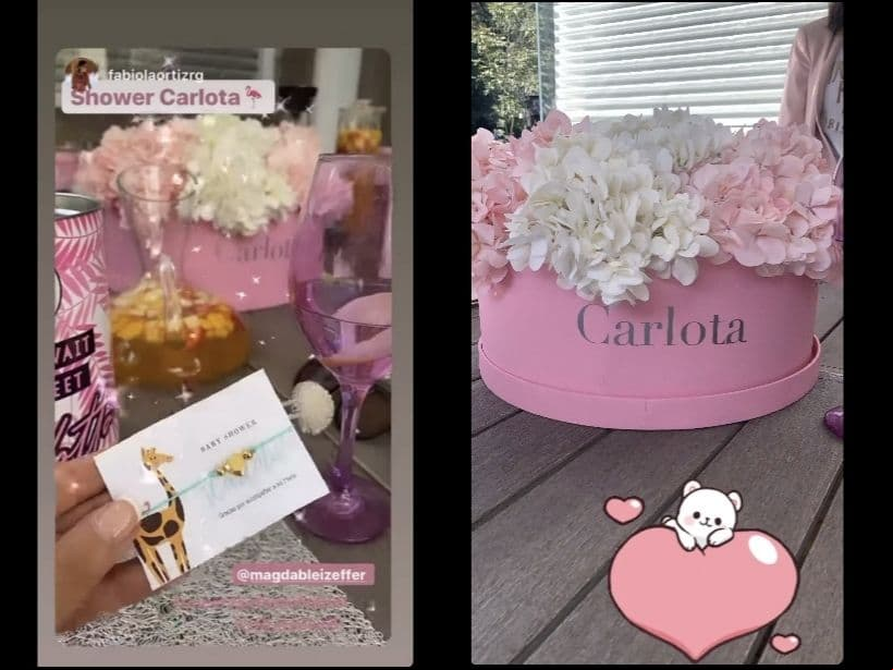 “Baby shower Carlota”, anotó la futura mamá en varias de sus publicaciones.