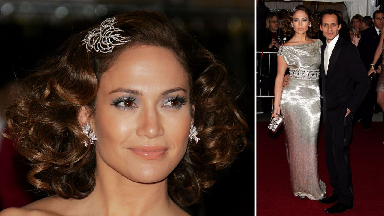 JLo en la Met Gala 2007, con Marc Anthony.
