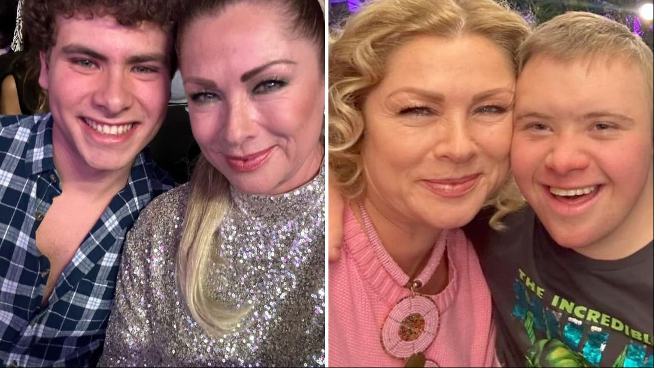 Lety Calderón y sus hijos Carlo y Luciano.