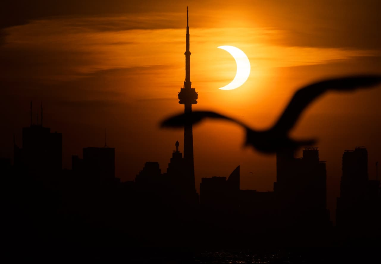 El eclipse anular visto desde Toronto en 2021