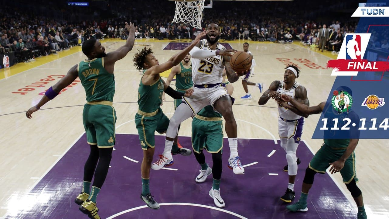 LeBron da puntilla a Celtics al final y Lakers escapa con el triunfo