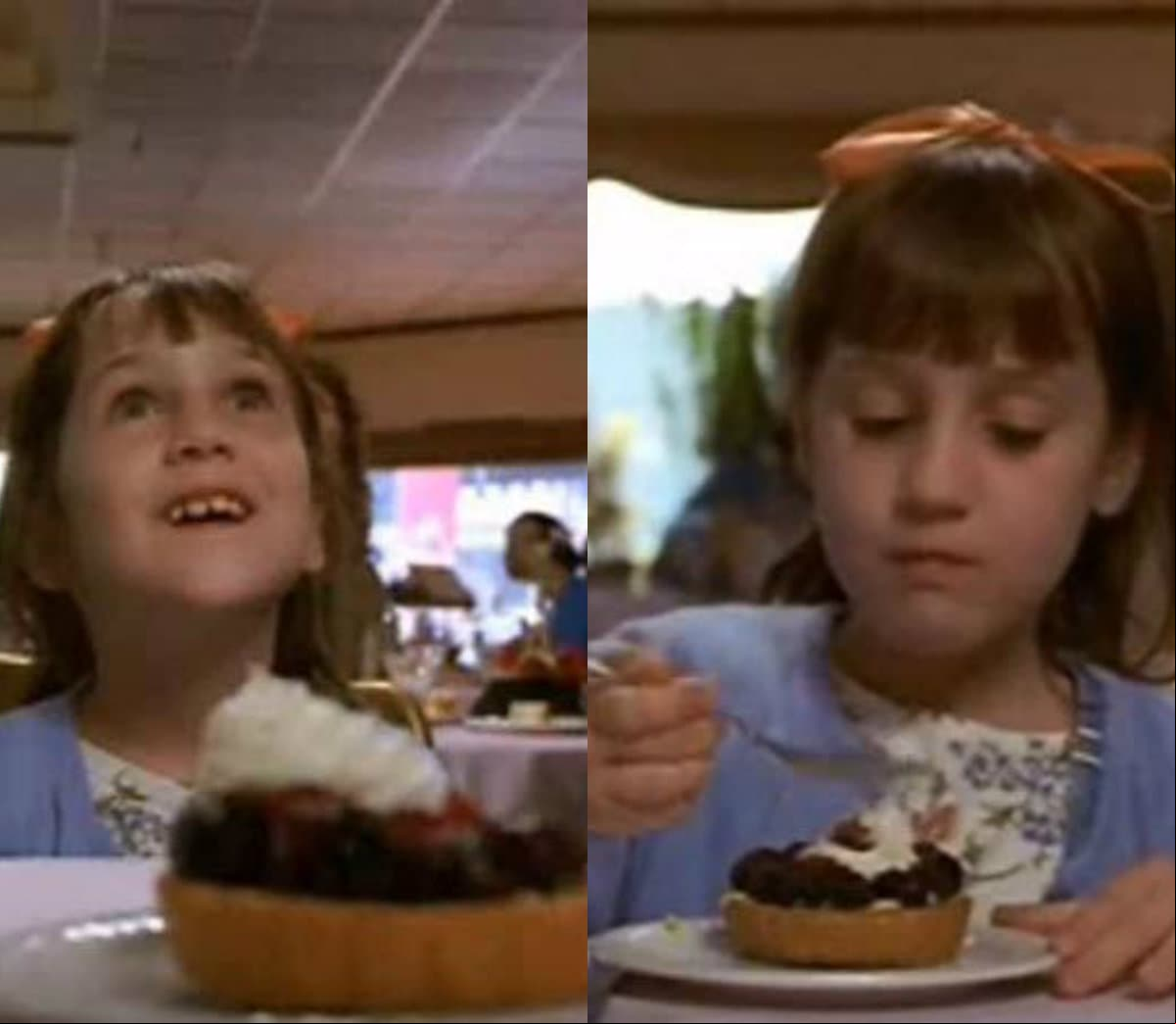 'Matilda' comiendo una tarta