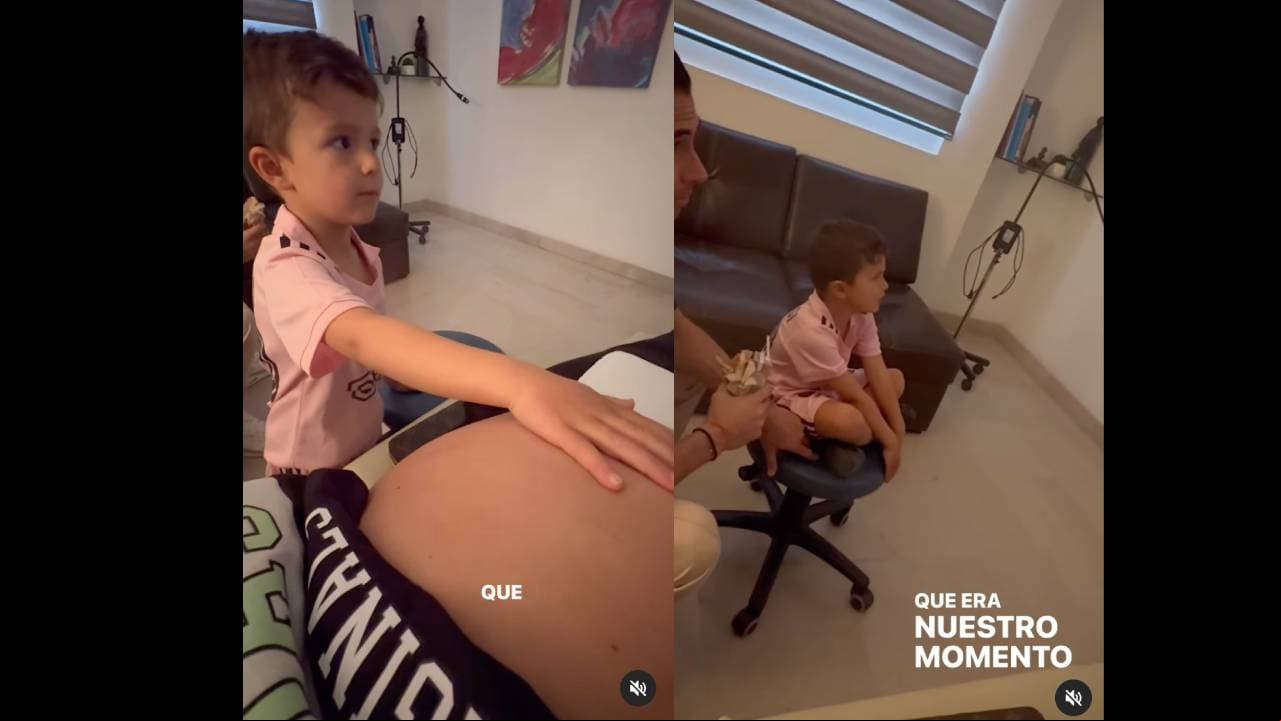 Hijo de Mariana Echeverría reacciona así a su pancita de embarazo
