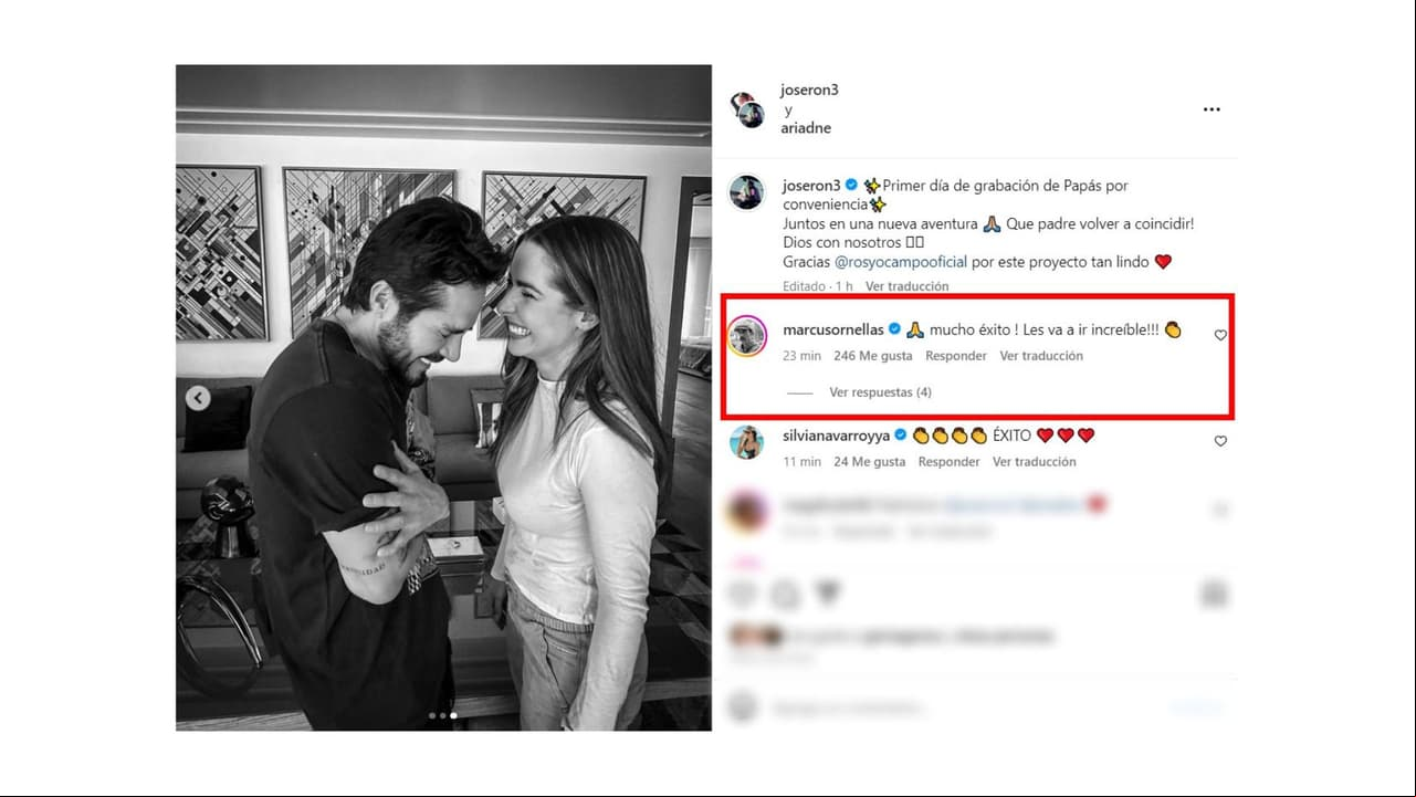 Así reaccionó Marcus Ornellas a las fotos de José Ron con Ariadne Díaz.