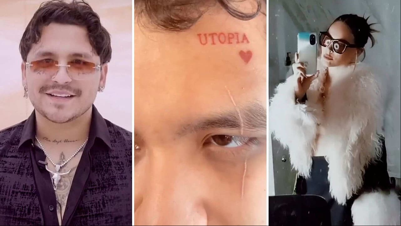 ¿Christian Nodal se borró el tatuaje de Utopía?