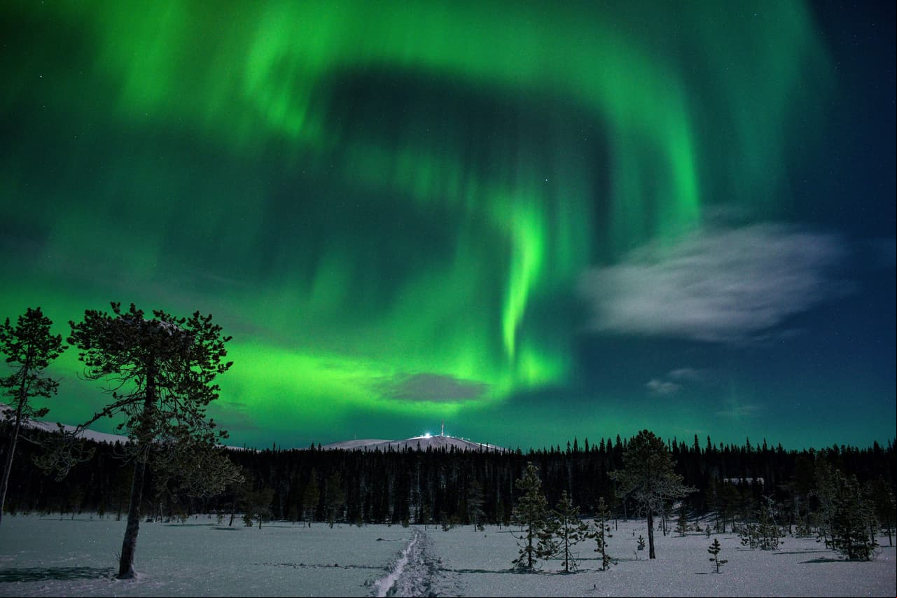 Las auroras boreales son un fenómeno común en los polos de la Tierra.