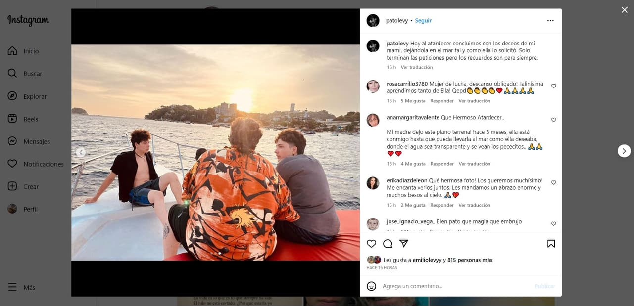 Esparcen las cenizas de Talina Fernández en el mar de Acapulco.