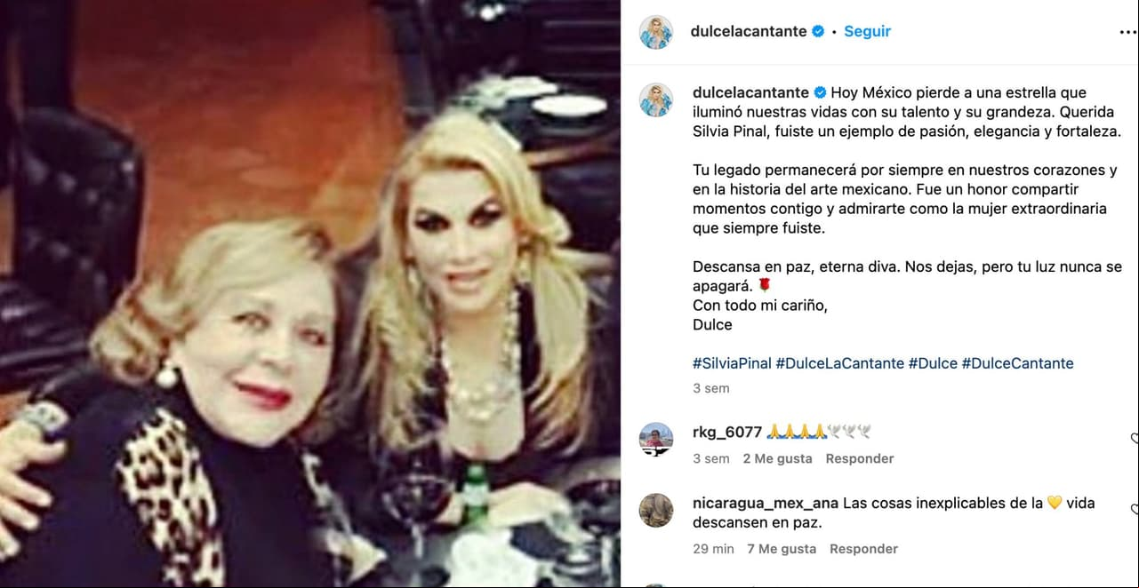Dulce mensaje a Silvia Pinal.