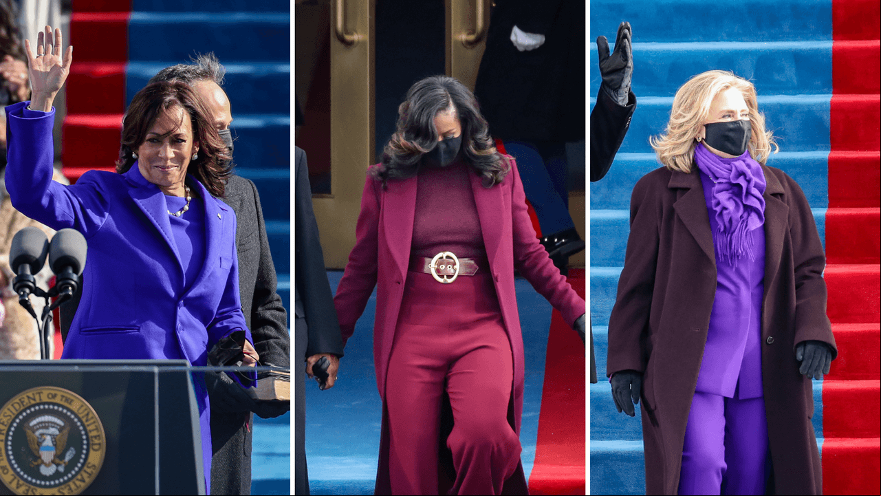 Kamala Harris y Michelle Obama visten de morado en la Investidura Presidencial ¿Qué significa?